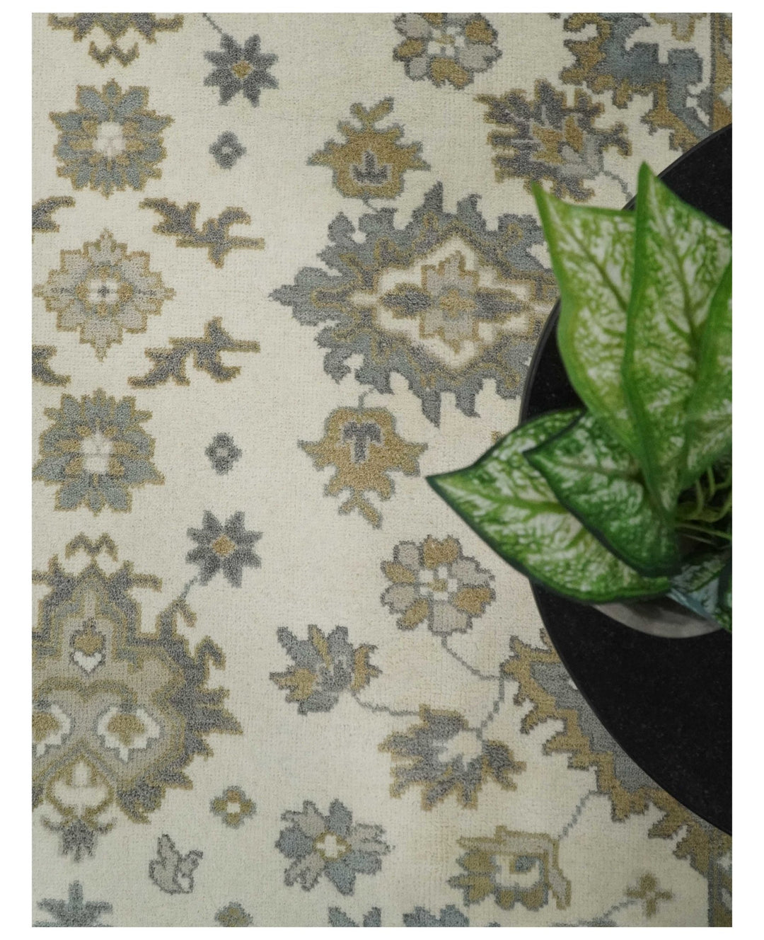 8x10 Hand Knotted Beige, Brown and Gray Traditional Vintage Persian Style Antique Wool Rug | TRDCP722810 - The Rug Decor