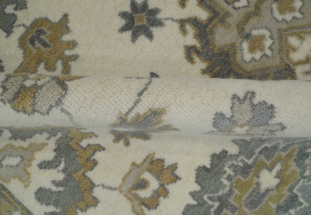 8x10 Hand Knotted Beige, Brown and Gray Traditional Vintage Persian Style Antique Wool Rug | TRDCP722810 - The Rug Decor