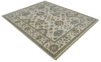 8x10 Hand Knotted Beige, Brown and Gray Traditional Vintage Persian Style Antique Wool Rug | TRDCP722810 - The Rug Decor