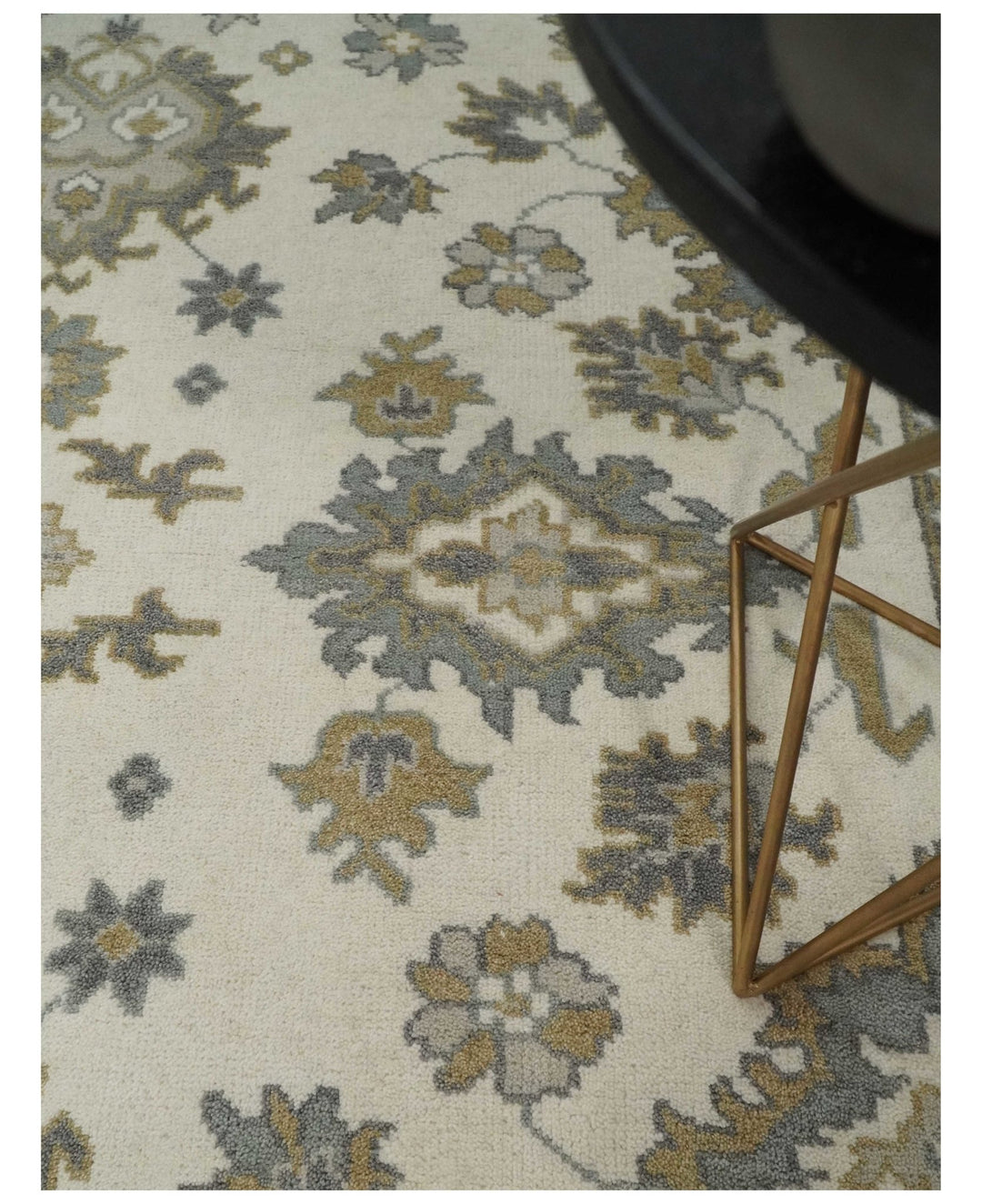 8x10 Hand Knotted Beige, Brown and Gray Traditional Vintage Persian Style Antique Wool Rug | TRDCP722810 - The Rug Decor