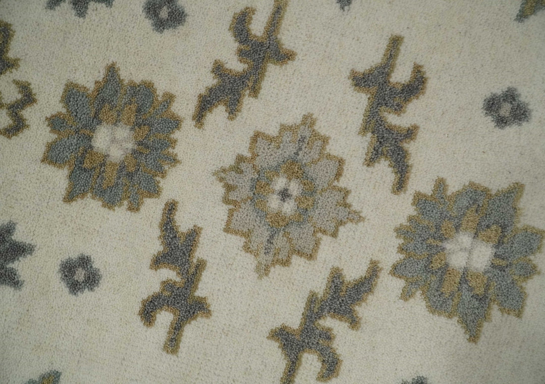 8x10 Hand Knotted Beige, Brown and Gray Traditional Vintage Persian Style Antique Wool Rug | TRDCP722810 - The Rug Decor