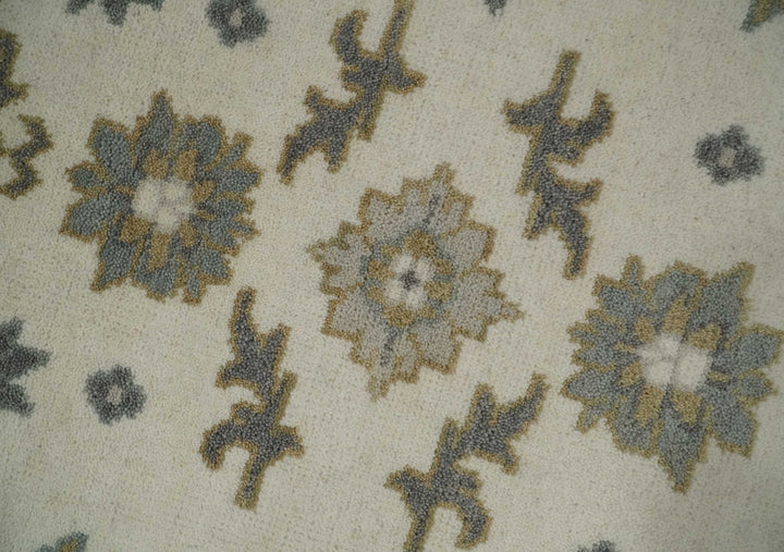 8x10 Hand Knotted Beige, Brown and Gray Traditional Vintage Persian Style Antique Wool Rug | TRDCP722810 - The Rug Decor