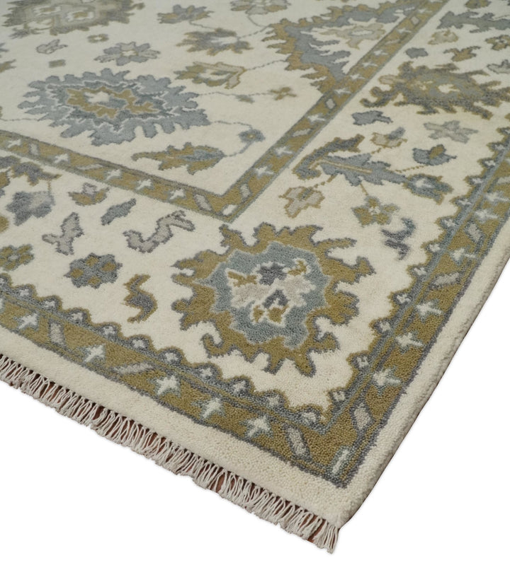 8x10 Hand Knotted Beige, Brown and Gray Traditional Vintage Persian Style Antique Wool Rug | TRDCP722810 - The Rug Decor