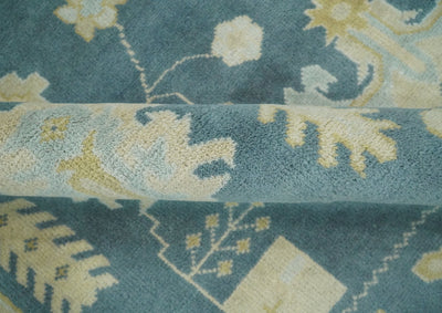 8x10 Hand Knotted Blue and Beige Traditional Vintage Persian Style Antique Wool Rug | TRDCP565810 - The Rug Decor