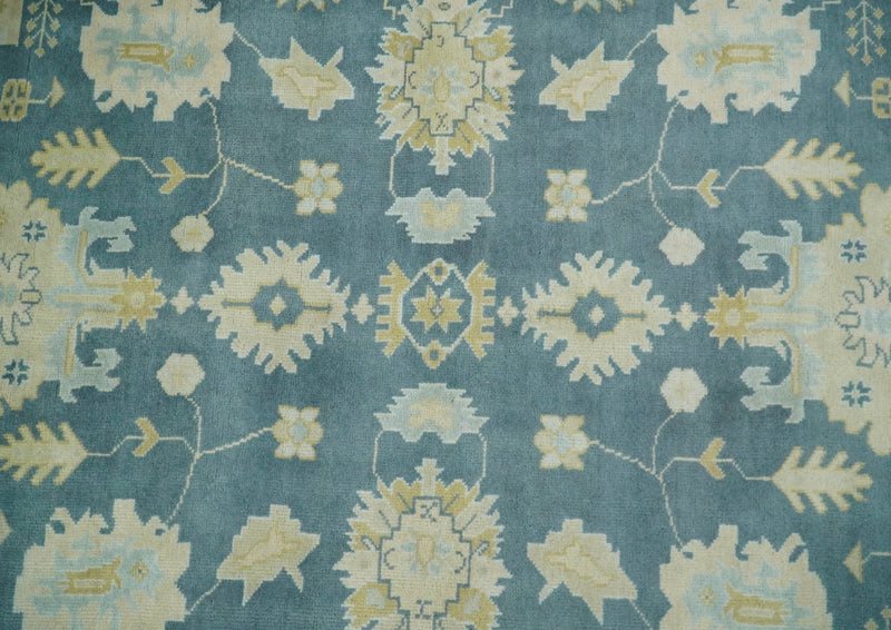 8x10 Hand Knotted Blue and Beige Traditional Vintage Persian Style Antique Wool Rug | TRDCP565810 - The Rug Decor