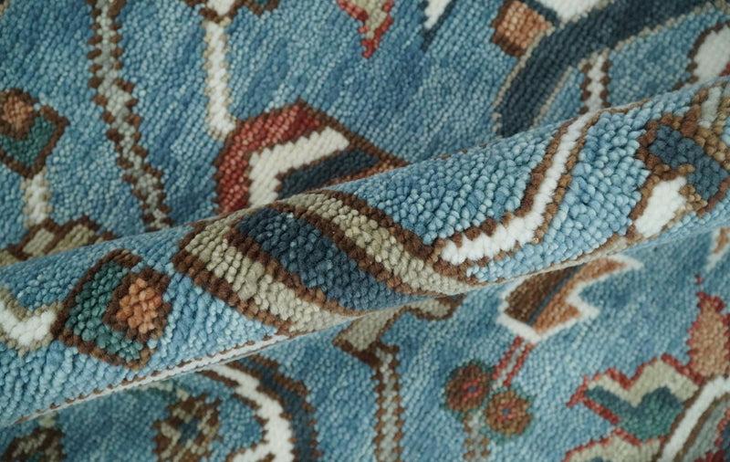 8x10 Hand Knotted Blue and Ivory Traditional Vintage Persian Style Antique Wool Rug | TRDCP587810 - The Rug Decor
