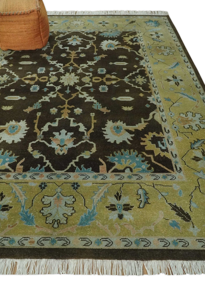 8x10 Hand Knotted Gray and Beige Traditional Persian Oushak Wool Rug | AC3810 - The Rug Decor