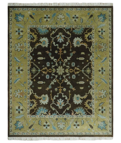 8x10 Hand Knotted Gray and Beige Traditional Persian Oushak Wool Rug | AC3810 - The Rug Decor