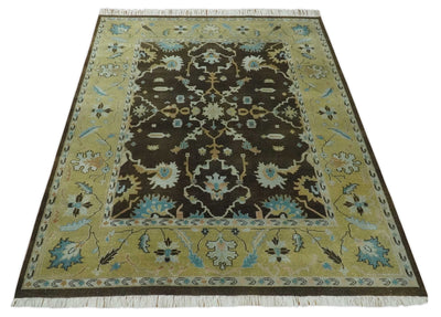 8x10 Hand Knotted Gray and Beige Traditional Persian Oushak Wool Rug | AC3810 - The Rug Decor