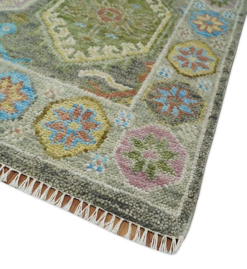 8x10 Hand Knotted Gray, Beige and Green Traditional Persian Area Rug | TRDCP570810 - The Rug Decor