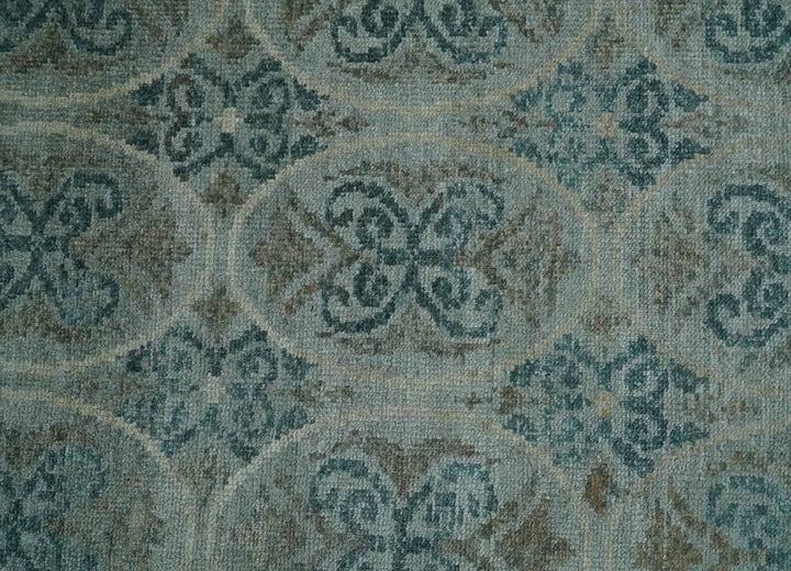 8x10 Hand Knotted Gray, Blue and Brown Modern Persian Style Contemporary Recycled Silk Area Rug | OP31 - The Rug Decor