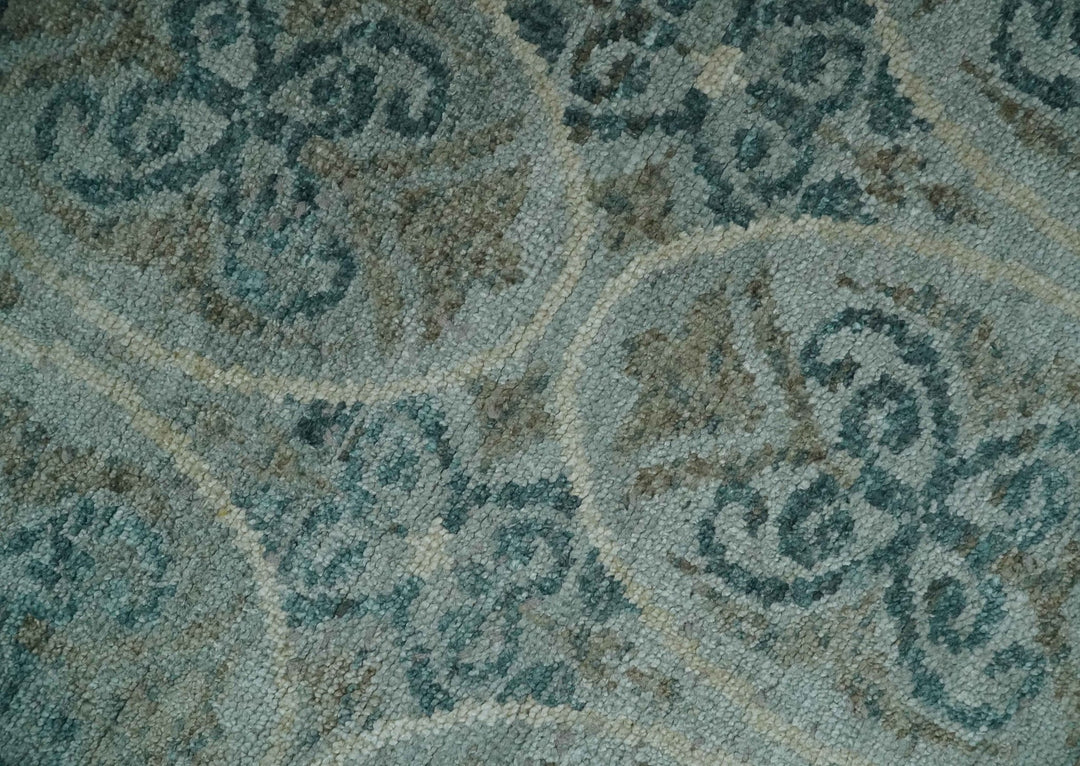 8x10 Hand Knotted Gray, Blue and Brown Modern Persian Style Contemporary Recycled Silk Area Rug | OP31 - The Rug Decor