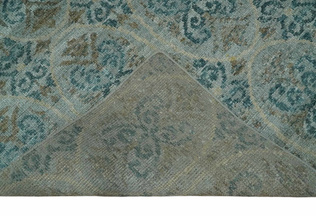 8x10 Hand Knotted Gray, Blue and Brown Modern Persian Style Contemporary Recycled Silk Area Rug | OP31 - The Rug Decor