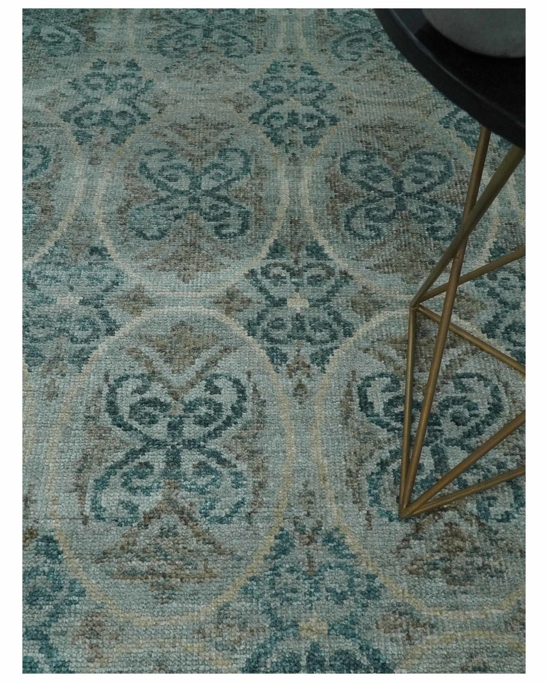 8x10 Hand Knotted Gray, Blue and Brown Modern Persian Style Contemporary Recycled Silk Area Rug | OP31 - The Rug Decor
