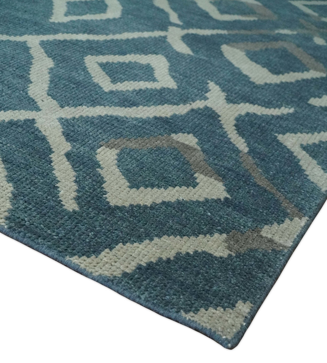 8x10 Hand Knotted Green, Ivory and Gray Traditional Persian Oushak Wool Rug | AC17810 - The Rug Decor