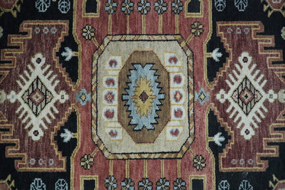8x10 Hand Knotted Ivory, Black and Rust Traditional Heriz Serapi Antique Wool Rug | TRDCP753810 - The Rug Decor
