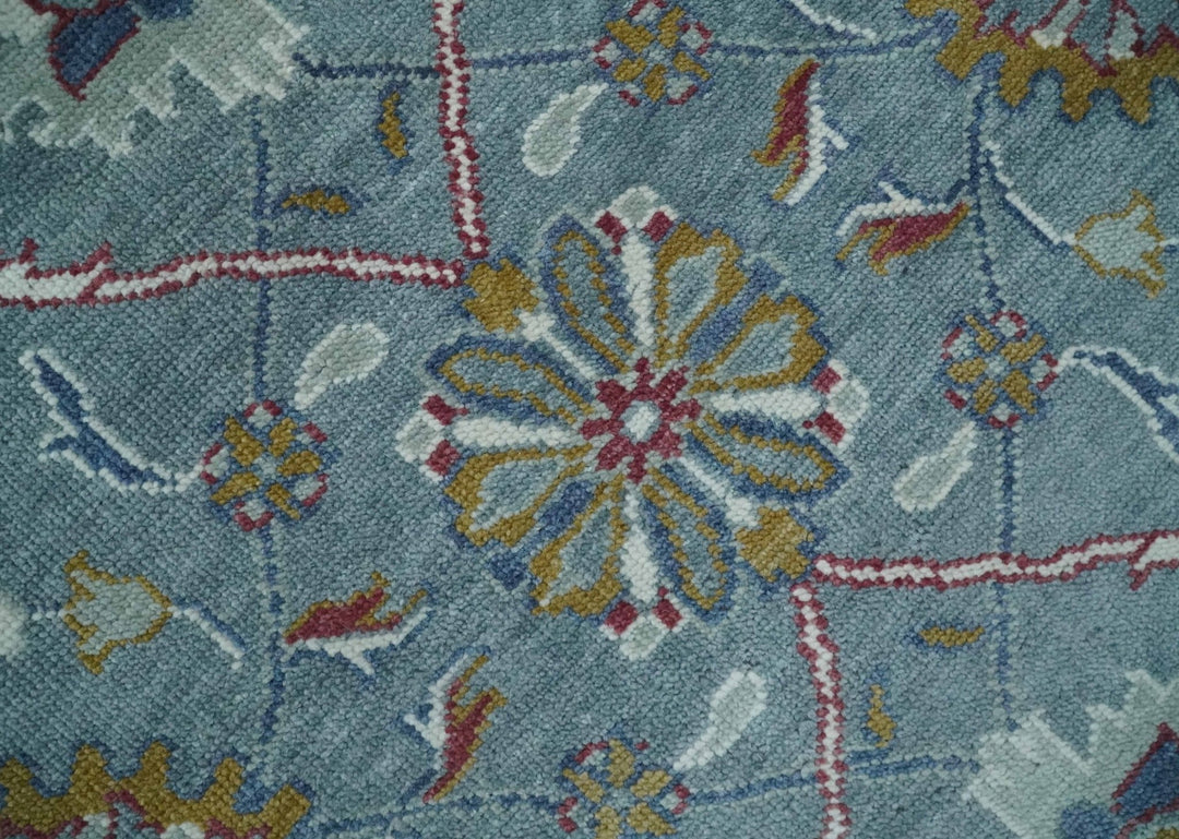 8x10 Hand Knotted Oriental Oushak Gray and Silver Wool Area Rug - The Rug Decor