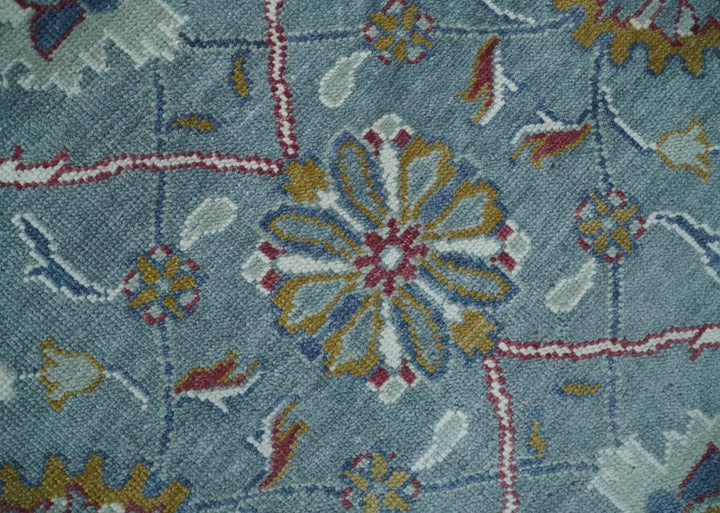 8x10 Hand Knotted Oriental Oushak Gray and Silver Wool Area Rug - The Rug Decor