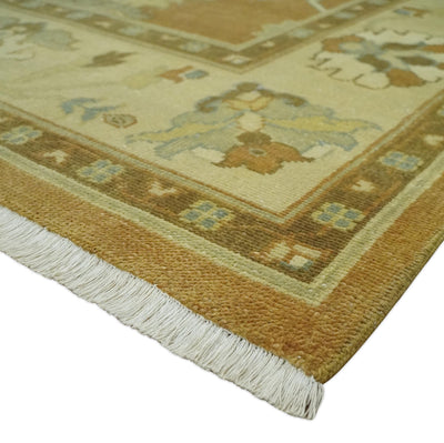 8x10 Hand Knotted Oushak Rust and Beige Traditional Antique Persian Area Rug | AC30810 - The Rug Decor