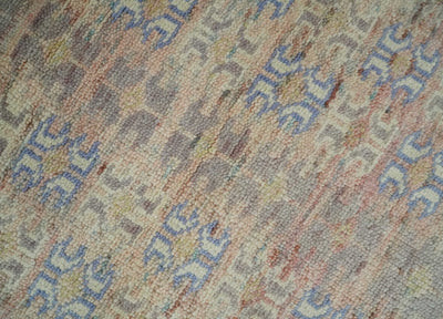8x10 Hand Knotted Peach and Beige Oriental Traditional Area Rug - The Rug Decor