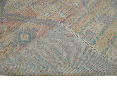 8x10 Hand Knotted Peach and Beige Oriental Traditional Area Rug - The Rug Decor