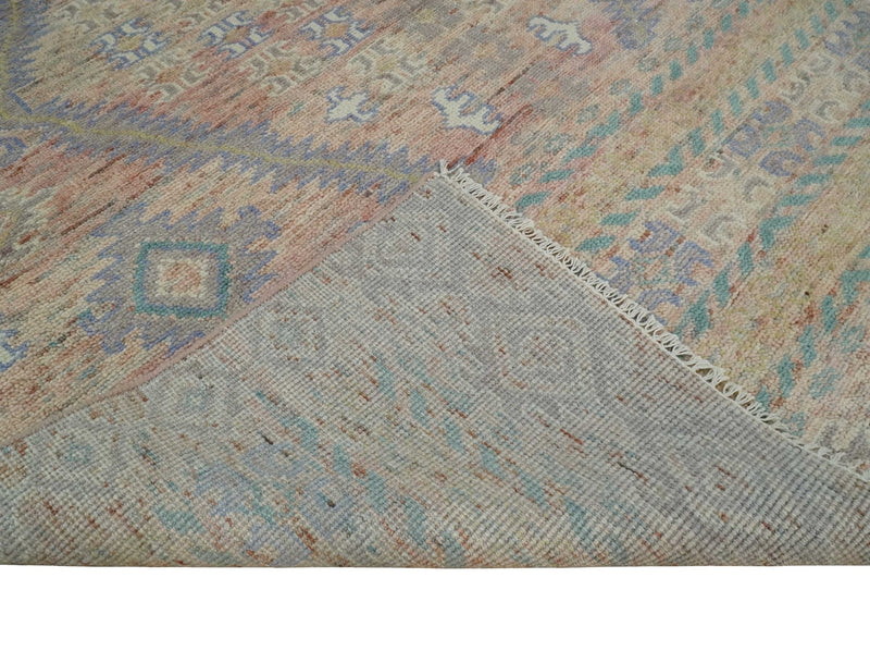 8x10 Hand Knotted Peach and Beige Oriental Traditional Area Rug - The Rug Decor