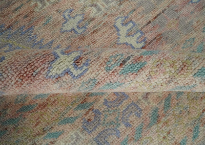 8x10 Hand Knotted Peach and Beige Oriental Traditional Area Rug - The Rug Decor