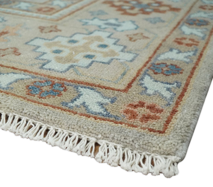 8x10 Hand Knotted Peach, Gray and Camel Traditional Persian Oushak Area Rug | TRDCP836810 - The Rug Decor
