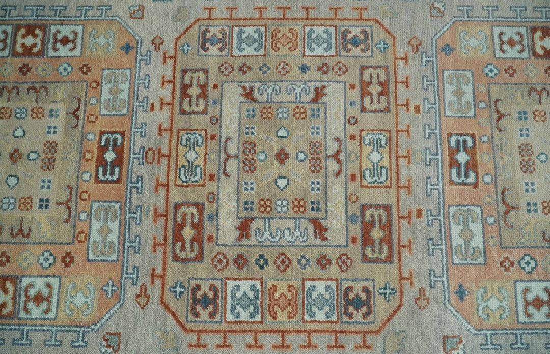 8x10 Hand Knotted Peach, Gray and Camel Traditional Persian Oushak Area Rug | TRDCP836810 - The Rug Decor