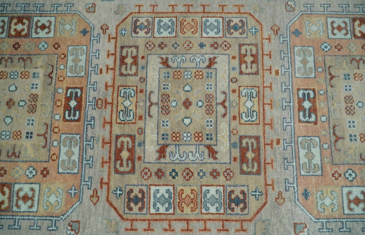 8x10 Hand Knotted Peach, Gray and Camel Traditional Persian Oushak Area Rug | TRDCP836810 - The Rug Decor