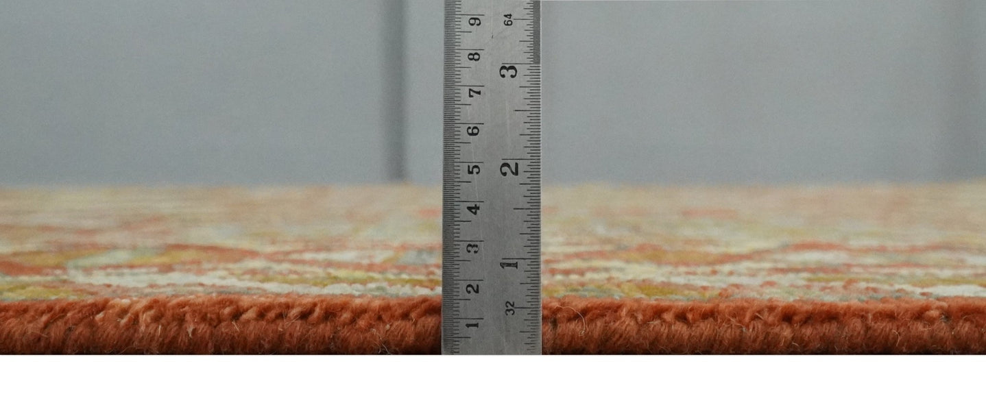 8x10 Hand Knotted Red, Beige and Gray Oriental Traditional Wool Area Rug - The Rug Decor