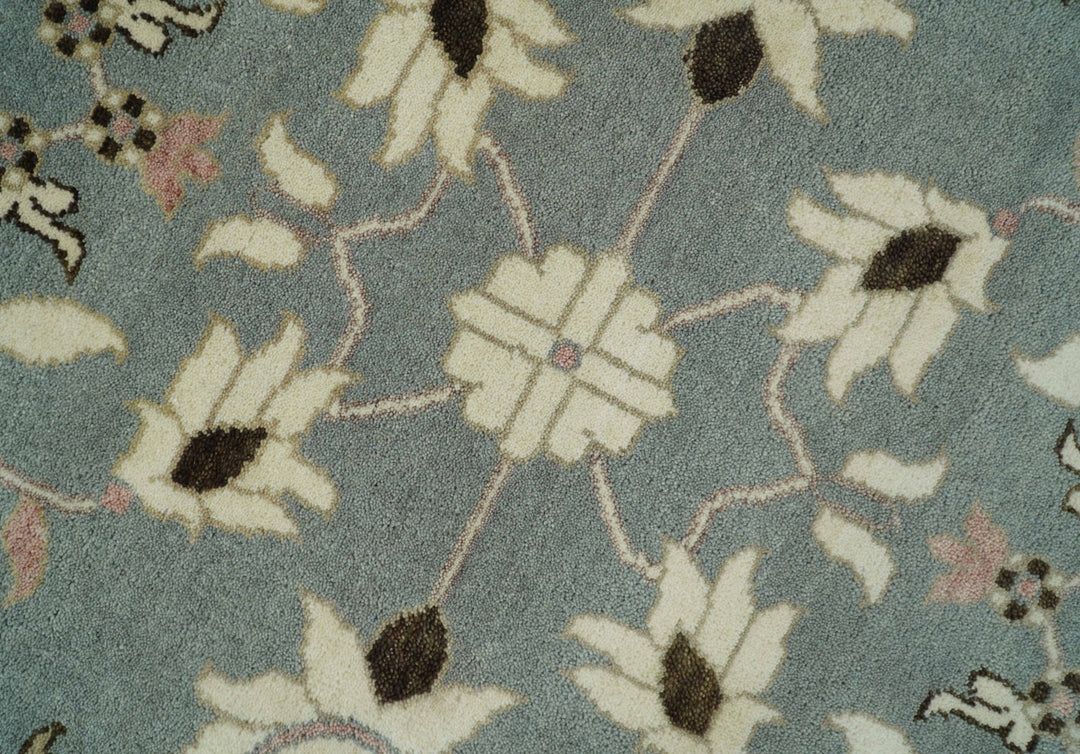 8x10 Hand Knotted Silver and Beige Traditional Persian Oushak Wool Rug | TRDCP760810 - The Rug Decor