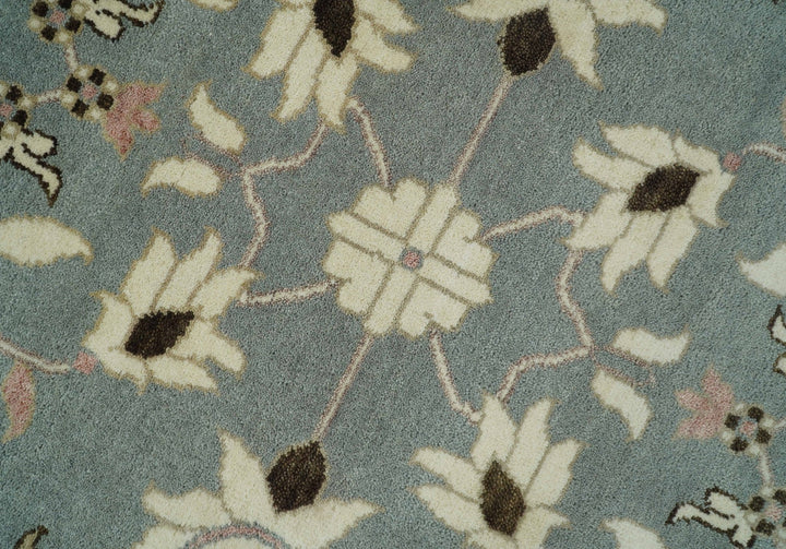 8x10 Hand Knotted Silver and Beige Traditional Persian Oushak Wool Rug | TRDCP760810 - The Rug Decor