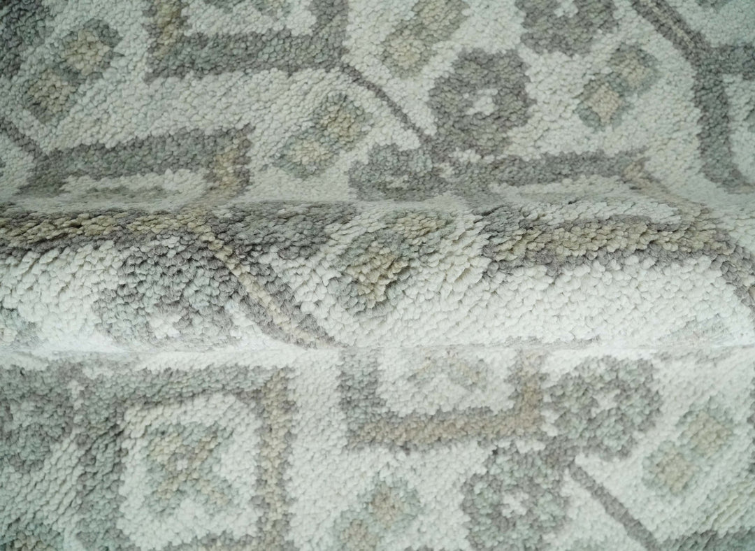8x10 Hand Knotted Turkish Ivory and Silver Traditional Antique Persian Area Rug | TRDCP1120810S - The Rug Decor
