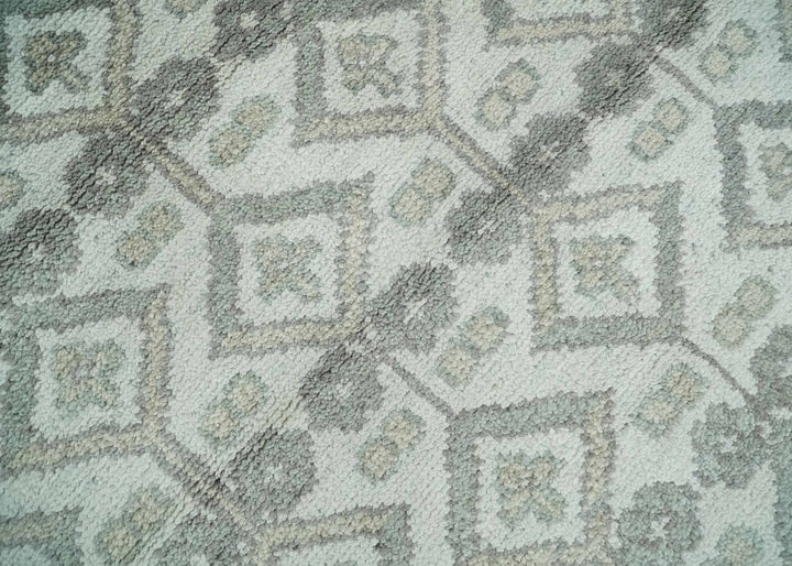 8x10 Hand Knotted Turkish Ivory and Silver Traditional Antique Persian Area Rug | TRDCP1120810S - The Rug Decor