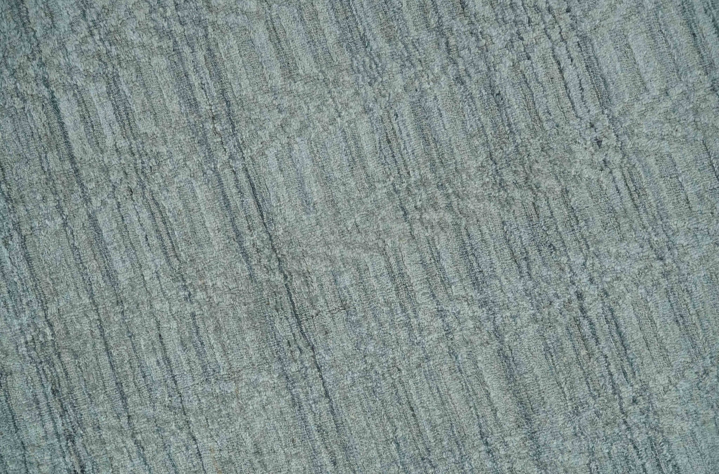 8x10 Hand Made Solid Silver, Gray and Brown Scandinavian Blended Wool Flatwoven Area Rug | KE12 - The Rug Decor