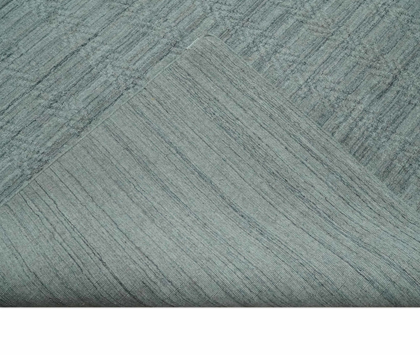 8x10 Hand Made Solid Silver, Gray and Brown Scandinavian Blended Wool Flatwoven Area Rug | KE12 - The Rug Decor