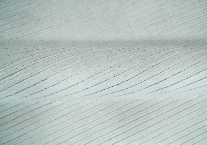8x10 Ivory and Silver Hand Loomed Modern Scandinavian Art Silk Area Rug - The Rug Decor