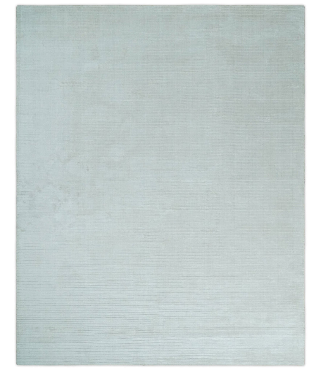 8x10 Ivory and Silver Hand Loomed Modern Scandinavian Art Silk Area Rug - The Rug Decor