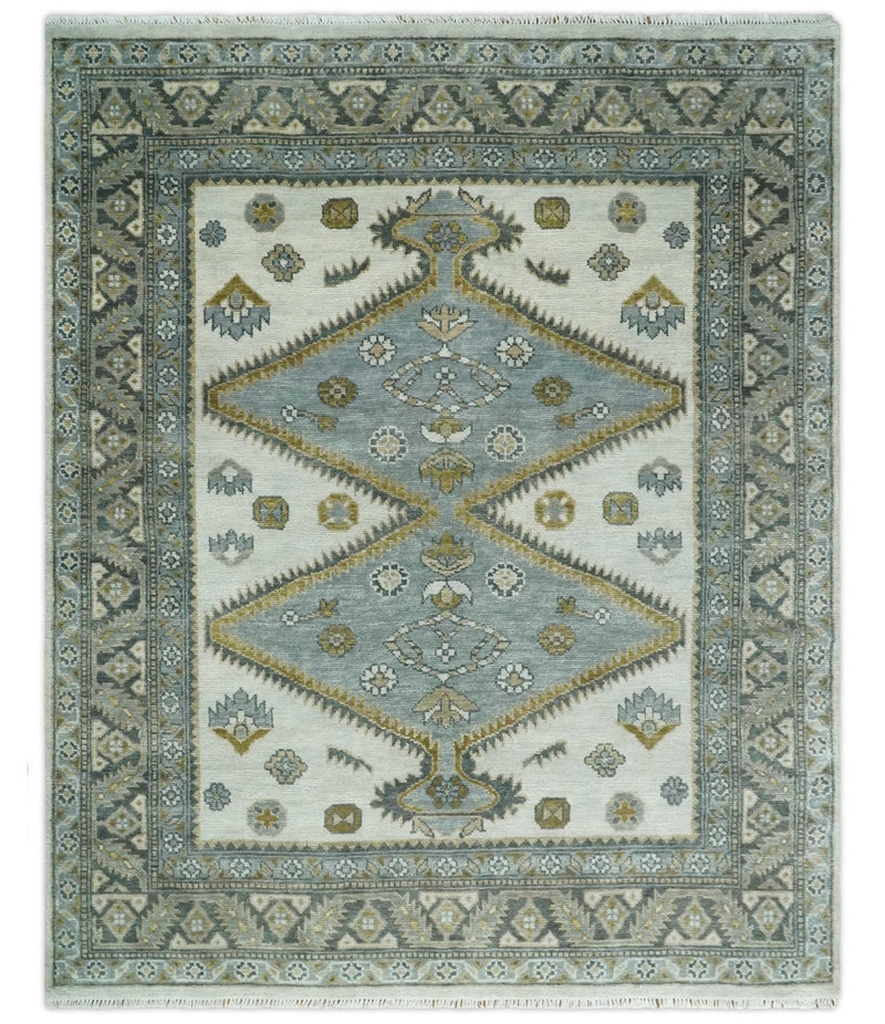 8x10 Ivory, Gray and Camel Oriental Traditional Persian Area Rug | TRDCP966810 - The Rug Decor