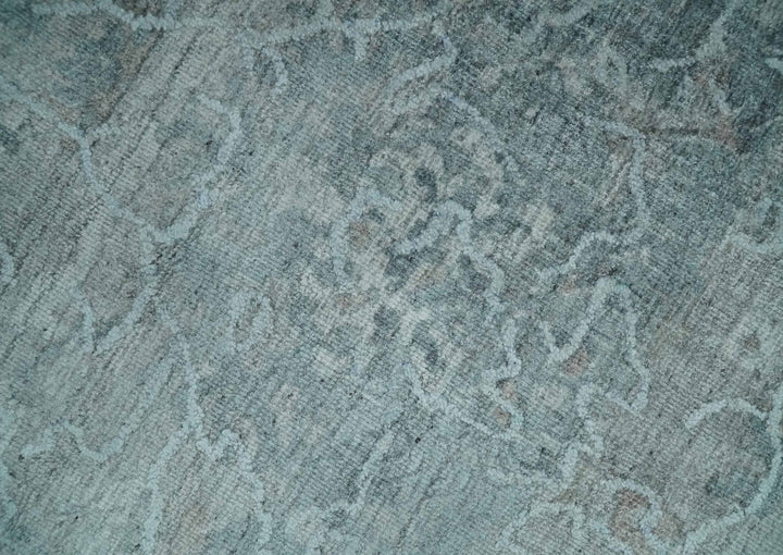 8x10 Ivory, Gray and Charcoal Traditional Erased Handmade Blended Wool Area Rug | AE9810 - The Rug Decor