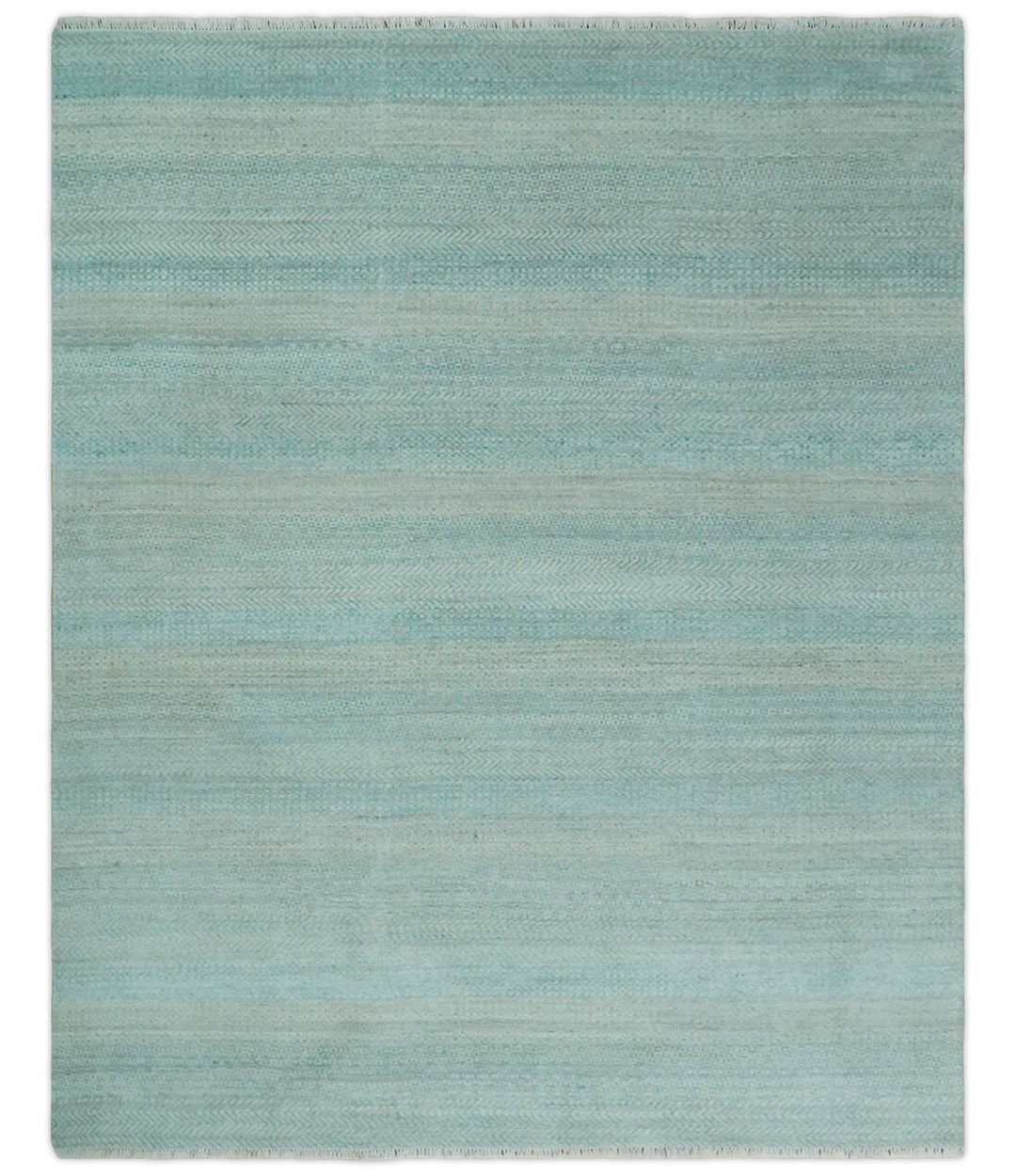 8x10 Modern Geometric Trellis Scandinavian Hand Knotted Blue and Ivory Wool Area Rug | TRDCP937810 - The Rug Decor