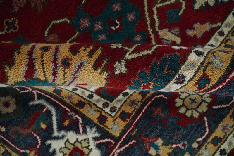 8x10 Red and Blue Hand Knotted Traditional Antique Turkish Wool Rug | TRDCP398810 - The Rug Decor