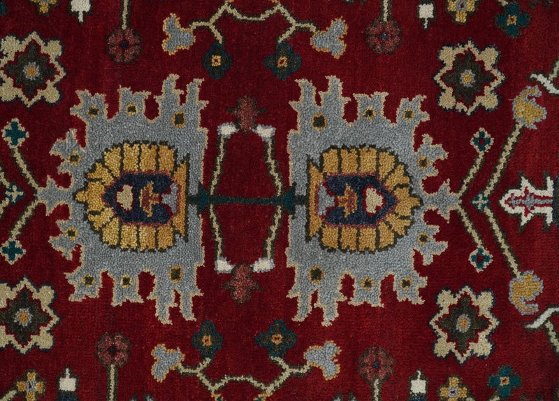8x10 Red and Blue Hand Knotted Traditional Antique Turkish Wool Rug | TRDCP398810 - The Rug Decor