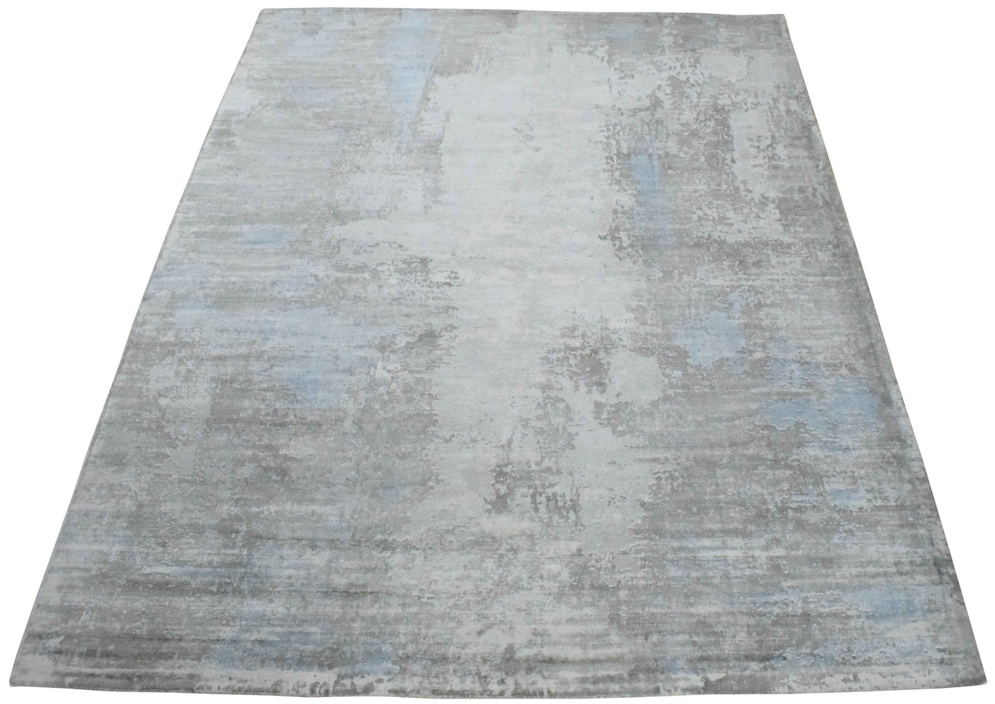 8x10 Rug, Abstract Blue and Gray Rug made with Viscose Art Silk, Living, Dinning and Bedroom Rug | TRD0090AR810 - The Rug Decor