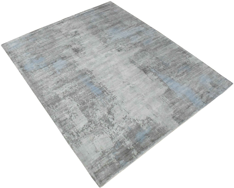 8x10 Rug, Abstract Blue and Gray Rug made with Viscose Art Silk, Living, Dinning and Bedroom Rug | TRD0090AR810 - The Rug Decor