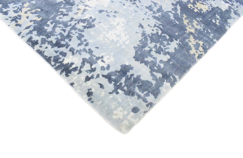 8x10 Rug, Abstract Blue and Ivory Rug made with Viscose Art Silk, Living, Dinning and Bedroom Rug | TRD019QT810 - The Rug Decor