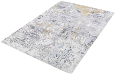 8x10 Rug, Abstract Blue and Ivory Rug made with Viscose Art Silk, Living, Dinning and Bedroom Rug | TRD030OP - The Rug Decor