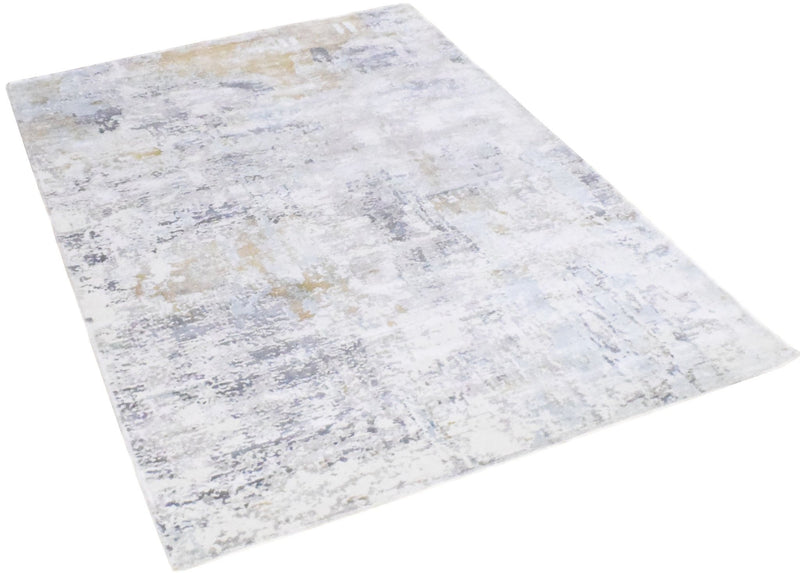 8x10 Rug, Abstract Blue and Ivory Rug made with Viscose Art Silk, Living, Dinning and Bedroom Rug | TRD030OP - The Rug Decor