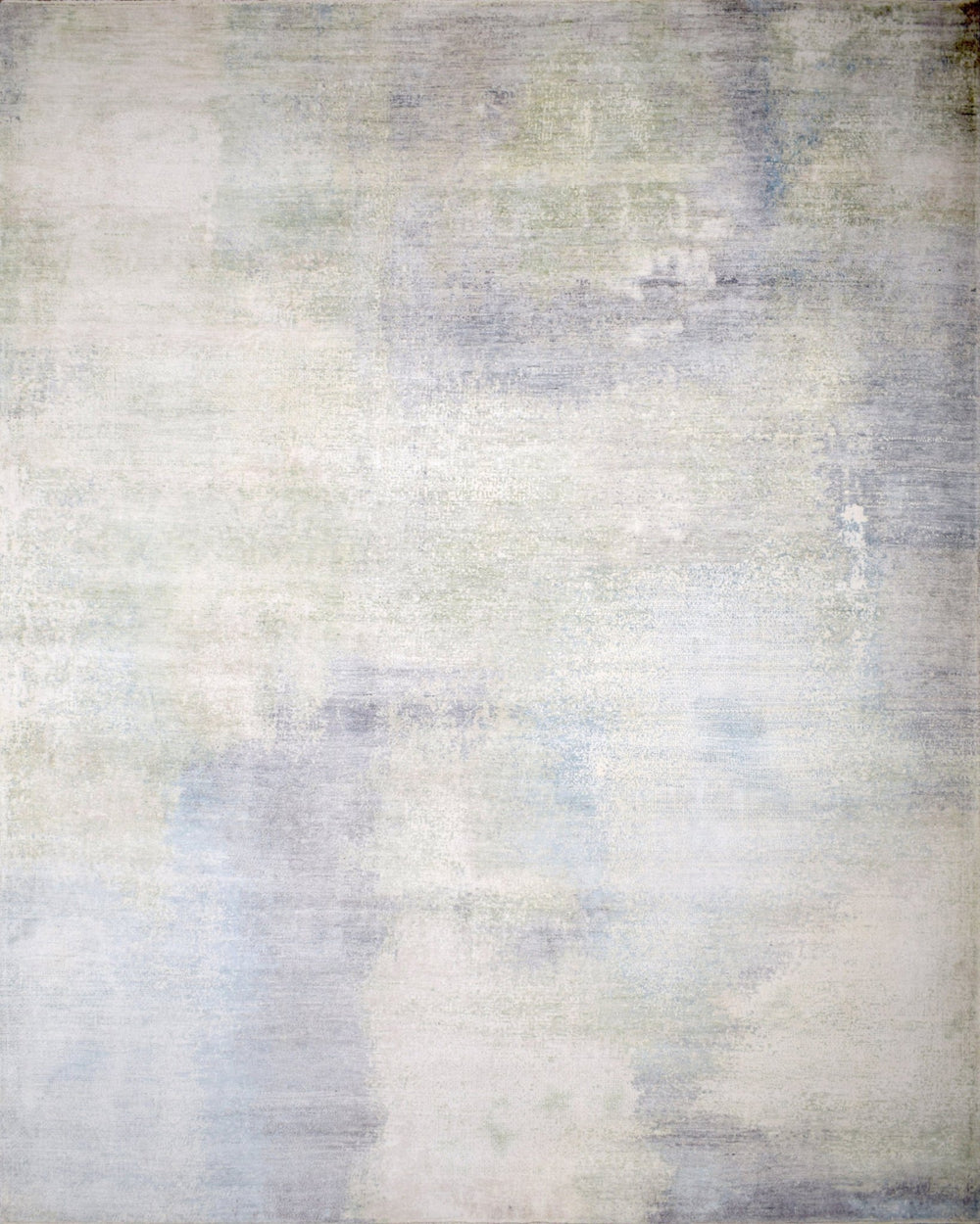 8x10 Rug | Modern Abstract Handmade with Bamboo Silk Blue Area Rug | TRD1750810 - The Rug Decor